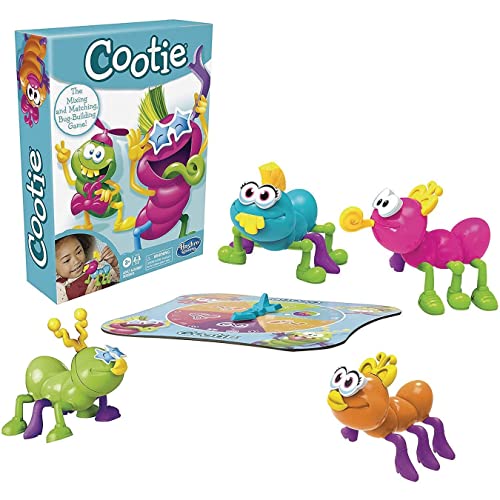 0195166120447 - HASBRO GAMING COOTIE MIXING AND MATCHING BUG-BUILDING KIDS GAME, EASY AND FUN GAMES FOR KIDS, PRESCHOOL GAMES FOR 2-4 PLAYERS, KIDS BOARD GAMES, AGES 3 AND UP