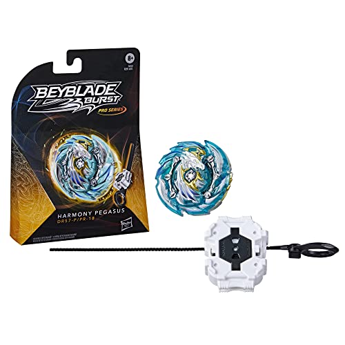 0195166156255 - BEYBLADE BURST PRO SERIES HARMONY PEGASUS SPINNING TOP STARTER PACK -- STAMINA TYPE BATTLING GAME TOP WITH LAUNCHER TOY