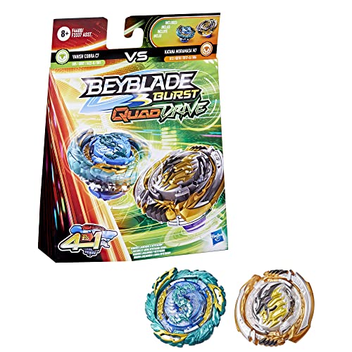 0195166156286 - BEYBLADE BURST QUADDRIVE KATANA MURAMASA M7 AND VANISH COBRA C7 SPINNING TOP DUAL PACK -- 2 BATTLING GAME TOP TOY FOR KIDS AGES 8 AND UP