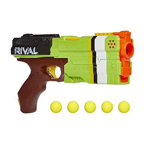 0195166157375 - NERF RIVAL KRONOS XVIII-500 BLASTER, AMAZON EXCLUSIVE SPORTS COLOR DESIGN, BREECH-LOAD, 5 RIVAL ROUNDS, SPRING ACTION, 90 FPS VELOCITY