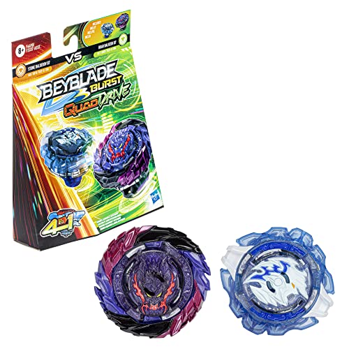 0195166157535 - BEYBLADE BURST QUADDRIVE ROAR BALKESH B7 AND STONE BALDEROV B7 SPINNING TOP DUAL PACK -- 2 BATTLING GAME TOP TOY FOR KIDS AGES 8 AND UP