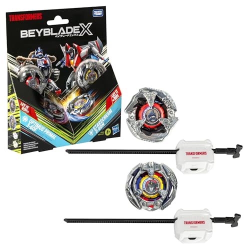 0195166265469 - BEYBLADE X TRANSFORMERS COLLAB OPTIMUS PRIMAL 3-60F VS. STARSCREAM 3-80N MULTIPACK SET WITH 2 TOPS & 2 LAUNCHERS; BATTLING TOP TOYS FOR 8 YEAR OLD BOYS & GIRLS (AMAZON EXCLUSIVE)