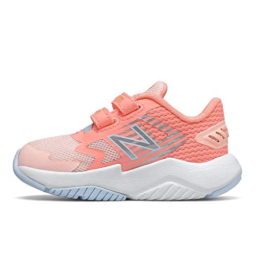 0195173092027 - NEW BALANCE GIRLS RAVE V1 HOOK AND LOOP RUNNING SHOE, CLOUD PINK/PARADISE PINK/UV GLO, 13 X-WIDE LITTLE KID