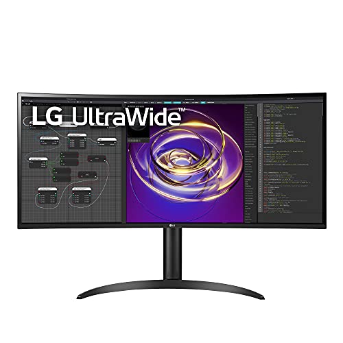 0195174014165 - LG 34WP85C-B 34-INCH CURVED 21:9 ULTRAWIDE QHD (3440X1440) IPS DISPLAY WITH USB TYPE C (90W POWER DELIVERY), DCI-P3 95% COLOR GAMUT WITH HDR 10 AND TILT/HEIGHT ADJUSTABLE STAND