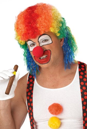 0019519040131 - CALIFORNIA COSTUMES MEN'S CLOWN MULLET WIG, MULTI, ONE SIZE