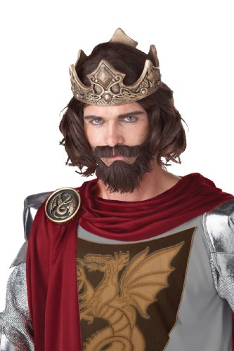 0019519053896 - CALIFORNIA COSTUMES MEDIEVAL KING WIG, BROWN, ONE SIZE