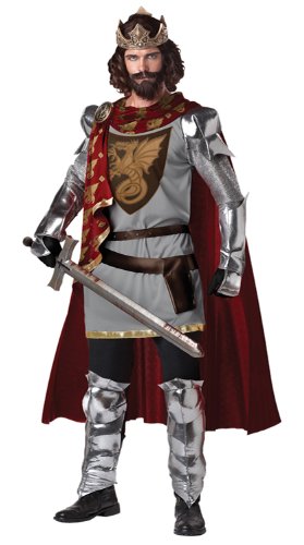 0019519054534 - CALIFORNIA COSTUMES MEN'S KING ARTHUR ADULT, SILVER/RED, X-LARGE