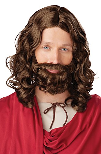 0019519085835 - CALIFORNIA COSTUMES MEN'S JESUS WIG AND BEARD ADULT, BROWN, ONE SIZE