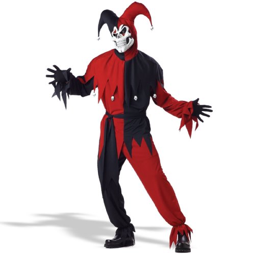 0019519218851 - CALIFORNIA COSTUMES MEN'S ADULT- RED EVIL JESTER, BLACK/RED, XL (44-46) COSTUME