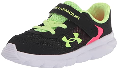 0195252833060 - UNDER ARMOUR BABY-GIRLS INFANT ASSERT 9 ALTERNATE CLOSURE RUNNING SHOE, BLACK /QUIRKY LIME, 5 TODDLER