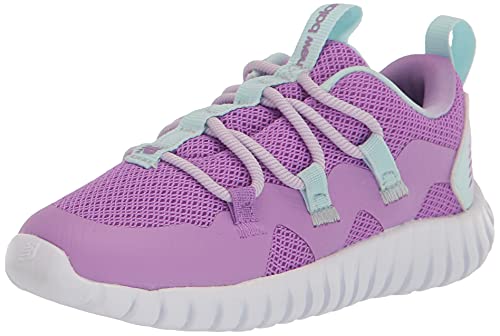 0195481224752 - NEW BALANCE BABY GIRLS PLAYGRUV V1 RUNNING SHOE, HELIOTROPE/PALE BLUE CHILL, 4 WIDE INFANT