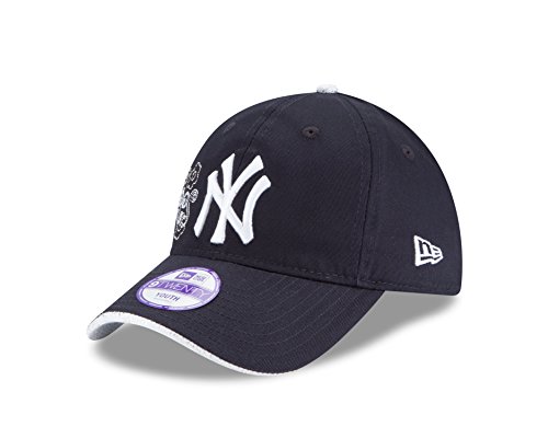0195501004791 - MLB NEW YORK YANKEES KIDS GLITTER STITCH 9TWENTY ADJUSTABLE CAP, YOUTH, NAVY