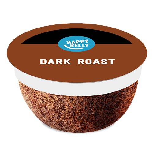 0195515003278 - AMAZON BRAND - 96 CT. HAPPY BELLY DARK ROAST COFFEE PODS, COMPATIBLE WITH K-CUP BREWER