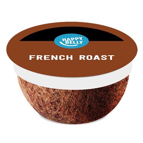 0195515003292 - AMAZON BRAND - 96 CT. HAPPY BELLY FRENCH ROAST COFFEE PODS (DARK ROAST), COMPATIBLE WITH K-CUP BREWER