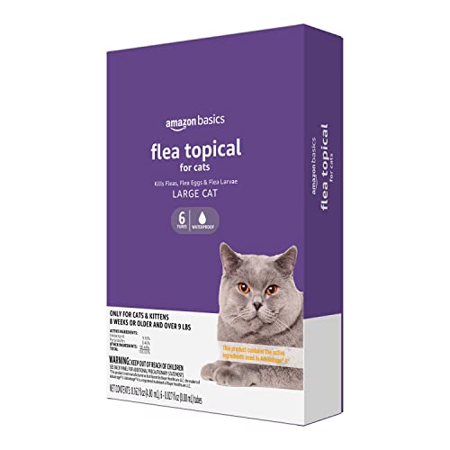 0195515006149 - AMAZON BASICS FLEA TOPICAL FOR LARGE CATS (OVER 9 POUNDS), 6 CT