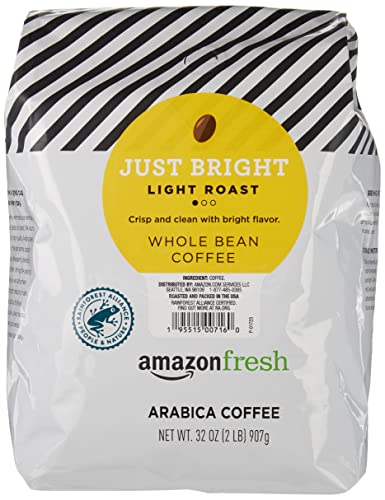 0195515007160 - AMAZONFRESH JUST BRIGHT WHOLE BEAN COFFEE, LIGHT ROAST, 32 OUNCE