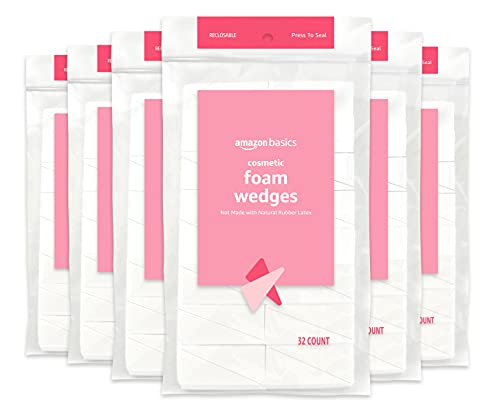 0195515007450 - AMAZON BASICS COSMETIC FOAM WEDGES 32CT , PACK OF 6 (PREVIOUSLY SOLIMO)