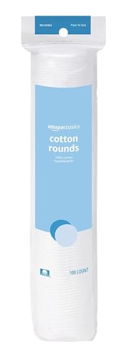 0195515012331 - AMAZON BASICS COTTON ROUNDS, 100CT, 1-PACK (PREVIOUSLY SOLIMO)