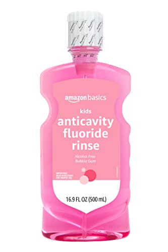 0195515024747 - AMAZON BASICS KIDS ANTICAVITY FLUORIDE RINSE, ALCOHOL FREE, BUBBLE GUM, 500ML, 16.9 FLUID OUNCES, 1-PACK (PREVIOUSLY SOLIMO)