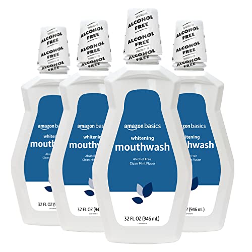 0195515024792 - AMAZON BASICS WHITENING MOUTHWASH, ALCOHOL FREE, CLEAN MINT, 32 FLUID OUNCES, 4 PACK (PREVIOUSLY SOLIMO)