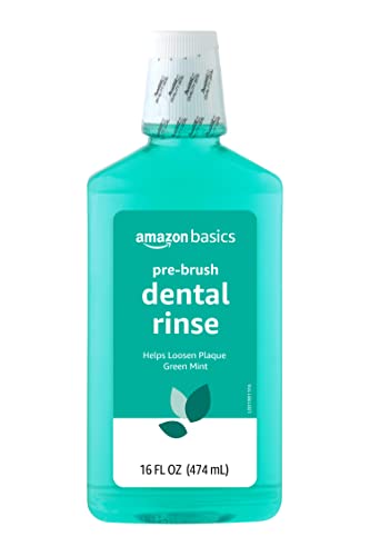 0195515024938 - AMAZON BASICS PRE-BRUSH DENTAL RINSE, GREEN MINT, 16 FLUID OUNCES, 1-PACK (PREVIOUSLY SOLIMO)