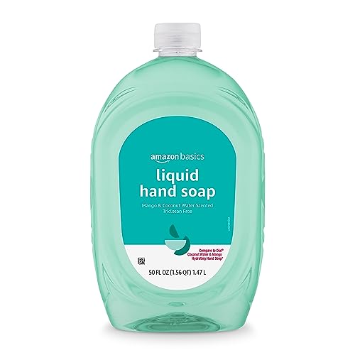 0195515025201 - AMAZON BASICS LIQUID HAND SOAP REFILL, MANGO AND COCONUT WATER SCENT, TRICLOSAN-FREE, 56 FLUID OUNCES, PACK OF 1