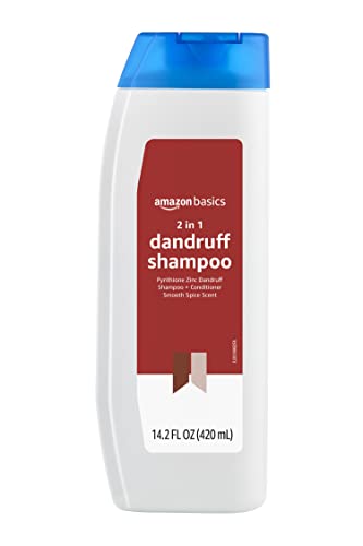 0195515025355 - AMAZON BASICS 2-IN-1 DANDRUFF SHAMPOO AND CONDITIONER FOR MEN, SMOOTH SPICE SCENT, 14.2 FLUID OUNCES, 1-PACK (PREVIOUSLY SOLIMO)