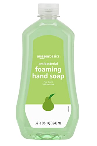 0195515025508 - AMAZON BASICS FOAMING ANTIBACTERIAL SOAP REFILL, PEAR SCENT, TRICLOSAN-FREE, 32 FLUID OUNCES (ONLY FITS FOAMING DISPENSERS), 1-PACK (PREVIOUSLY SOLIMO)