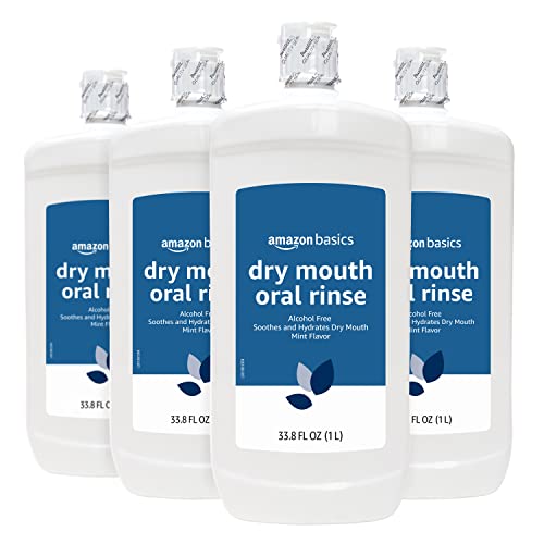 0195515025768 - AMAZON BASICS DRY MOUTH ORAL RINSE, ALCOHOL FREE, MINT, 1 LITER, 33.8 FLUID OUNCES, 4-PACK (PREVIOUSLY SOLIMO)