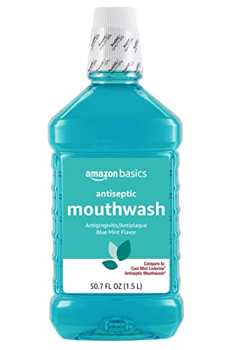 0195515025904 - AMAZON BASICS ANTISEPTIC MOUTHWASH, BLUE MINT, 1.5 LITERS, 50.7 FLUID OUNCES, 1-PACK (PREVIOUSLY SOLIMO)