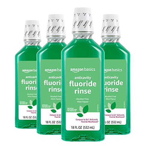 0195515026413 - AMAZON BASICS ANTICAVITY FLUORIDE RINSE, ALCOHOL FREE, MINT, 18 FLUID OUNCES, 4-PACK (PREVIOUSLY SOLIMO)