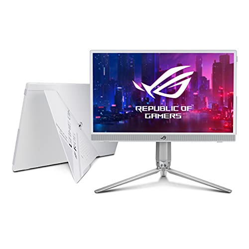 0195553104791 - ASUS ROG STRIX 15.6” 1080P PORTABLE GAMING MONITOR (XG16AHP-W) - WHITE, FULL HD, 144HZ, IPS, G-SYNC COMPATIBLE, BUILT-IN BATTERY, KICKSTAND, USB-C POWER DELIVERY, MICRO HDMI, ROG TRIPOD, FOR CONSOLE
