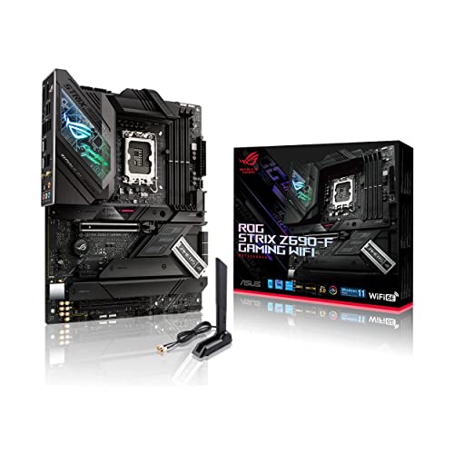 0195553441766 - ASUS ROG STRIX Z690-F GAMING WIFI 6E LGA1700(INTEL 12TH GEN) ATX GAMING MOTHERBOARD(PCIE 5.0,DDR5,16+1 POWER STAGES,2.5GB LAN,BT V5.2,THUNDERBOLT 4,4XM.2,FRONT PANEL USB 3.2 GEN 2X2 TYPE-C CONNECTOR)