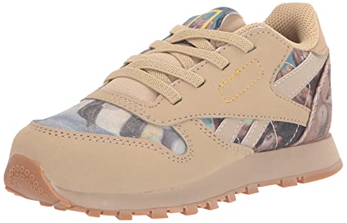 0195736125025 - REEBOK BABY CLASSIC LEATHER SNEAKER, NATIONAL GEOGRAPHIC/UTILITY BEIGE/SOFT CAMEL, 4 US UNISEX INFANT