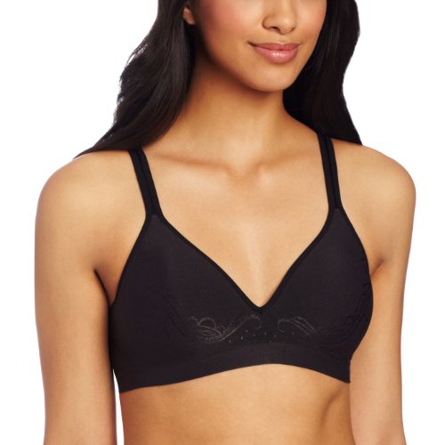 0019585302409 - BARELY THERE WOMEN'S CUSTOMFLEX FIT WIREFREE BRA, BLACK, LARGE