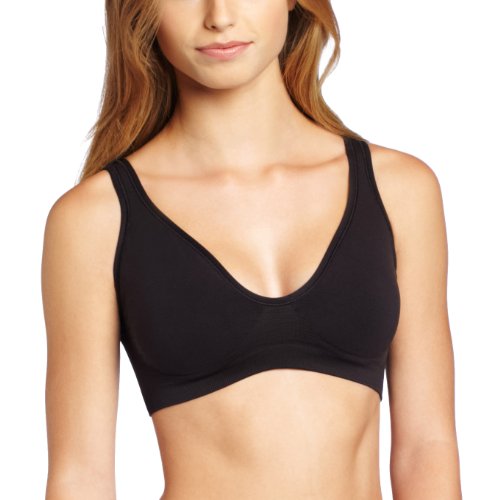 0019585474205 - BARELY THERE WOMEN'S CUSTOM FLEX FIT REVERSIBLE PULLOVER BRA, CHARCOAL /BLACK COMBO, SMALL