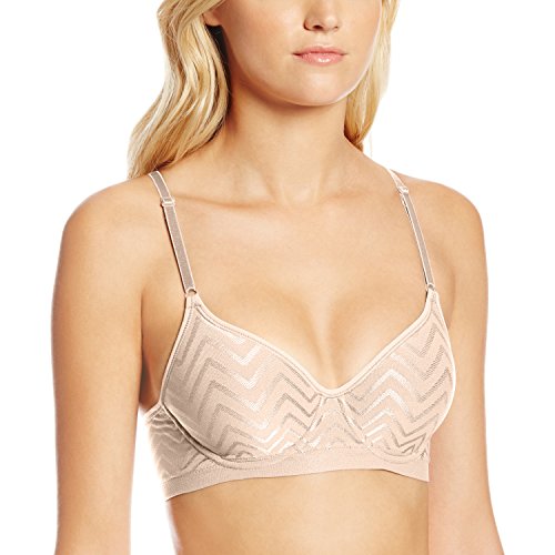 0019585682075 - BARELY THERE WOMEN'S CUSTOM FLEX FIT FOAM CUP UNDERWIRE BRA, SOFT TAUPE CHEVRON, LARGE