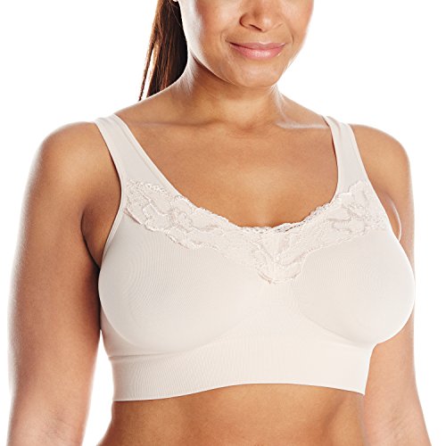 0019585716688 - JUST MY SIZE WOMEN'S PURE COMFORT LACE BRA, SANDSHELL, 4X