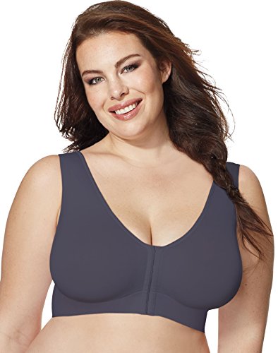0019585777016 - JUST MY SIZE 19585777016 1274 PURE COMFORT FRONT CLOSE WIREFREE BRA, GREY - 2X