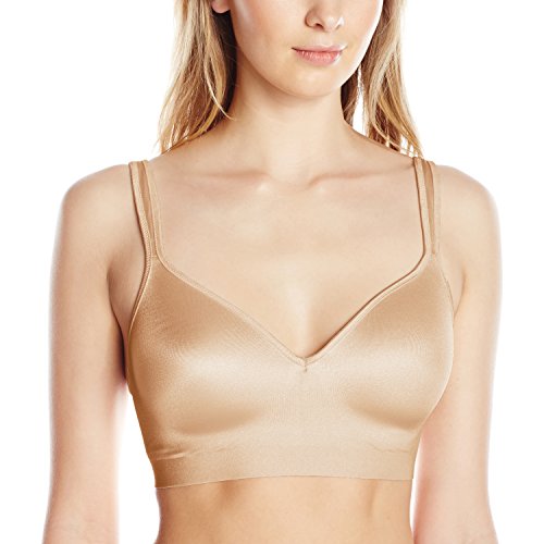 0019585777870 - BALI WOMEN'S COMFORT REVOLUTION FLEX FIT FOAM WIRE FREE WITH SMOOTH TEC BAND, NUDE, LARGE