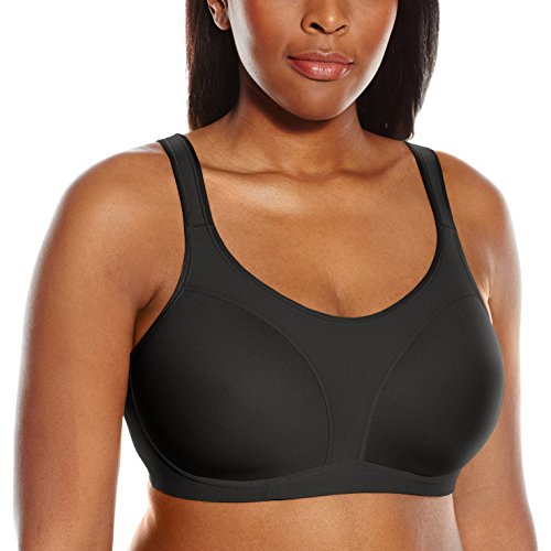 0019585792415 - BALI DESIGNS WOMEN'S ACTIVE LIFESTYLE EXTRA COVER WIRE FREE, BLACK/BLUSHING PINK COMBO, 38D