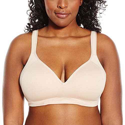 0019585793146 - BALI DESIGNS WOMEN'S ACTIVE CLASSIC COVERAGE FOAM WIRE-FREE BRA, CHAMPAGNE SHIMMER/BLUSHING PINK COMBO, 34C