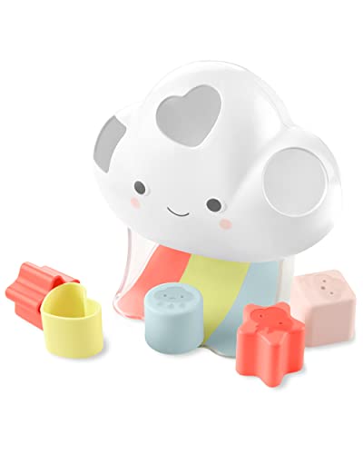 0195861849612 - SKIP HOP SHAPE SORTING TOY WITH SHAPES AND FEELINGS, SHAPE SORTING BABY TOY, SILVER LINING CLOUD