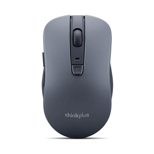 0195892093145 - THINKPLUS BLUETOOTH SILENT MOUSE (WL300) - 5 BUTTON COMPUTER MOUSE WITH SILENT LEFT & RIGHT CLICK – SCULPTED GRIP, MICROSOFT SWIFT PAIR, UP TO 1600 DPI (GREY)