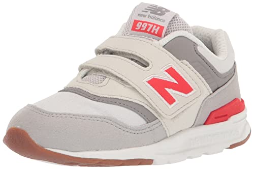 0195907425688 - NEW BALANCE BABY BOYS 997H V1 HOOK AND LOOP SNEAKER, RAIN CLOUD/NEO FLAME, 2 INFANT