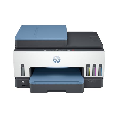 0195908302599 - HP SMART TANK 7602 WIRELESS ALL-IN-ONE CARTRIDGE-FREE INK TANK PRINTER, UP TO 2 YEARS OF INK INCLUDED, MOBILE PRINT, SCAN, COPY, FAX, AUTO DOC FEEDER, FEATURING AN APP-LIKE MAGIC TOUCH PANEL (28B98A)