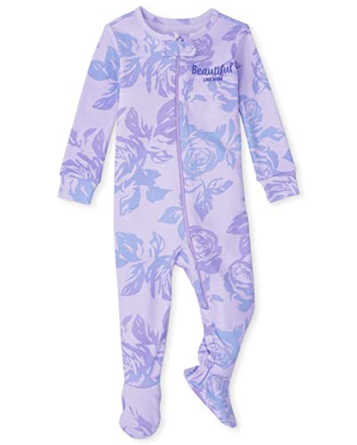 0195935115971 - THE CHILDRENS PLACE BABY GIRLS AND TODDLER LONG SLEEVE ZIP UP FOOTIE PAJAMA, LOVELY LAVENDAR, 0-3 MONTHS