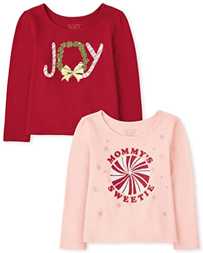 0195935135467 - THE CHILDRENS PLACE BABY TODDLER GIRLS LONG SLEEVE FASHION TOP MULTIPACKS, CLASSIC RED, 3T