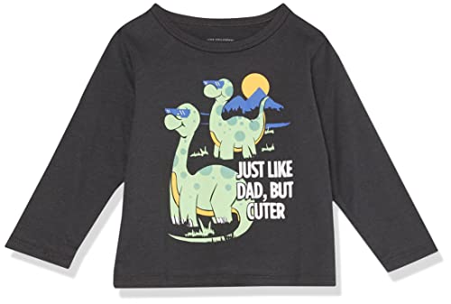 0195935152402 - THE CHILDRENS PLACE BABY SINGLE AND TODDLER BOYS LONG SLEEVE GRAPHIC T-SHIRT, JUST LIKE DAD DINO, 12-18 MONTHS