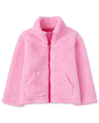 0195935270243 - THE CHILDRENS PLACE BABY GIRLS TODDLER SHERPA JACKET, NEON PINK, 3T